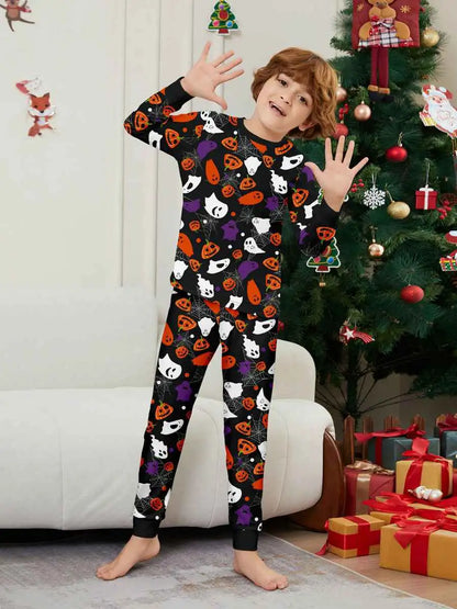 Ghost Pumpkin Halloween Matching Family Pajamas Pjs Set