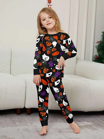 Ghost Pumpkin Halloween Matching Family Pajamas Pjs Set