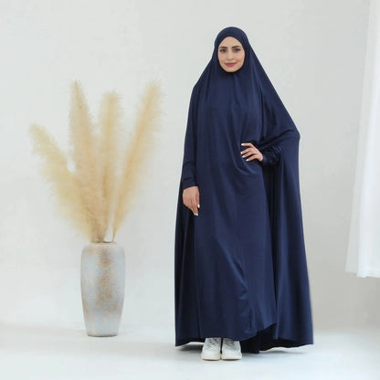 One Piece Full Length Jilbab Prayer Abaya Dress With Hooded #25628