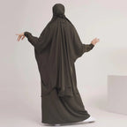 2 Pieces Set Jilbab Prayer Abaya Dress With Tops And Skirt #23423