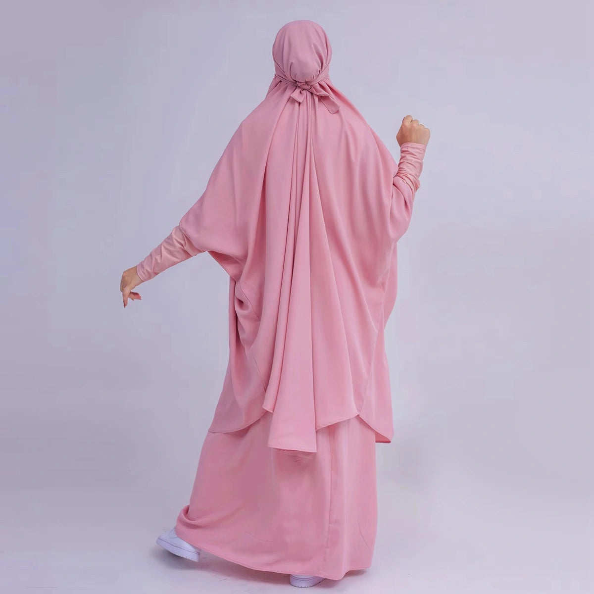 2 Pieces Set Jilbab Prayer Abaya Dress With Tops And Skirt #25423