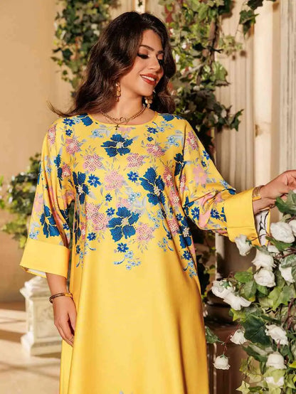 Hotfix Rhinestone Eid Caftan Kaftan Dress