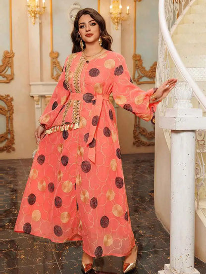 Eid Embroidery Mesh Caftan Kaftan Dress