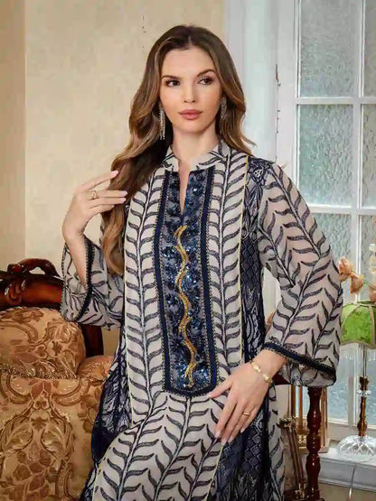 Eid Arab Middle East Embroidery Caftan Kaftan Dress #25S166