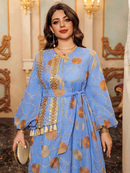 Eid Embroidery Mesh Caftan Kaftan Dress