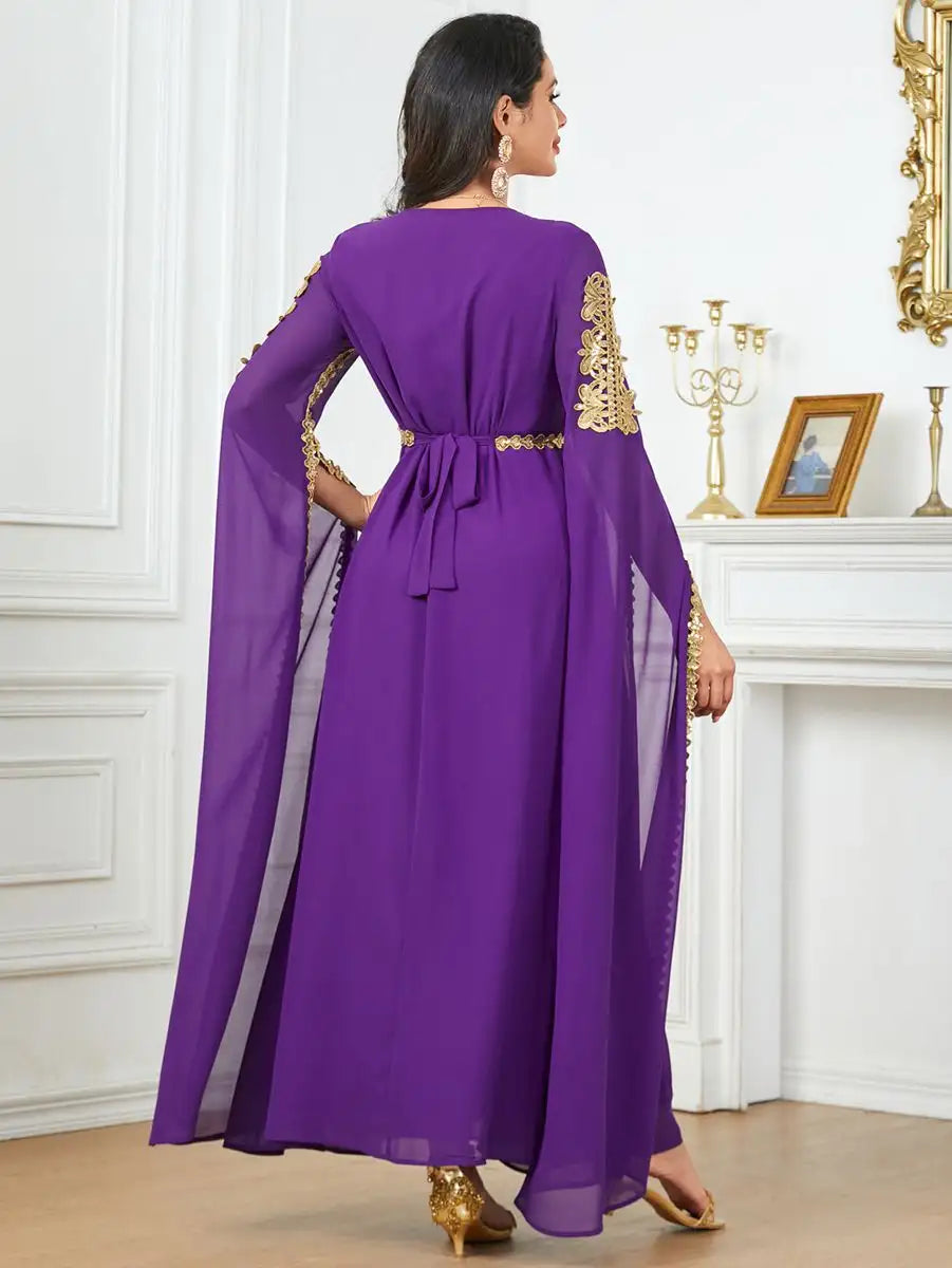 Eid Raglan Sleeve Chiffon Arab Caftan Kaftan Dress