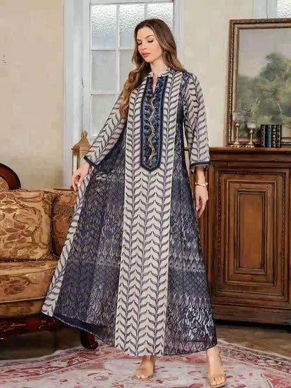 Eid Arab Middle East Embroidery Caftan Kaftan Dress #25S166