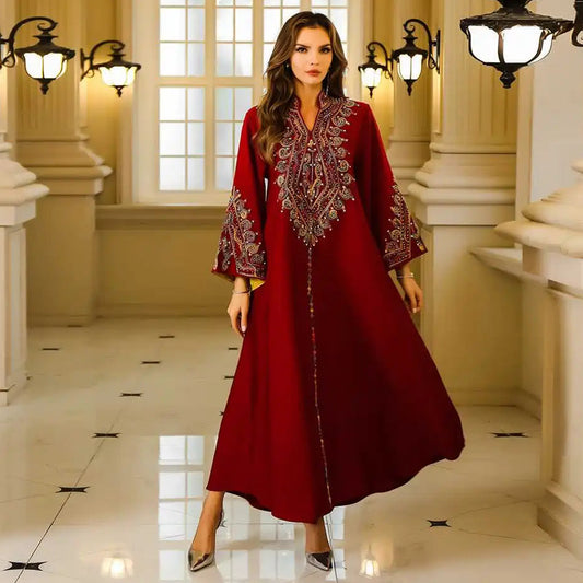 Eid Dress Rope embroidery Beads Caftan Kaftan Dress #25S080