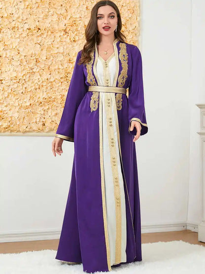 2 Pieces Set Caftan Kaftan Dress With Inner Sleeveless Dress #253189