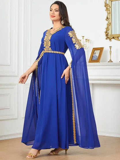 Eid Raglan Sleeve Chiffon Arab Caftan Kaftan Dress