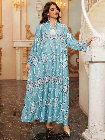 Eid Printed Arab Women Caftan Kaftan Dress