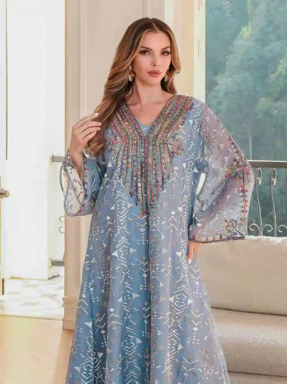 Eid Dress Embroidery Middle East Arab Caftan Kaftan Dress #25131