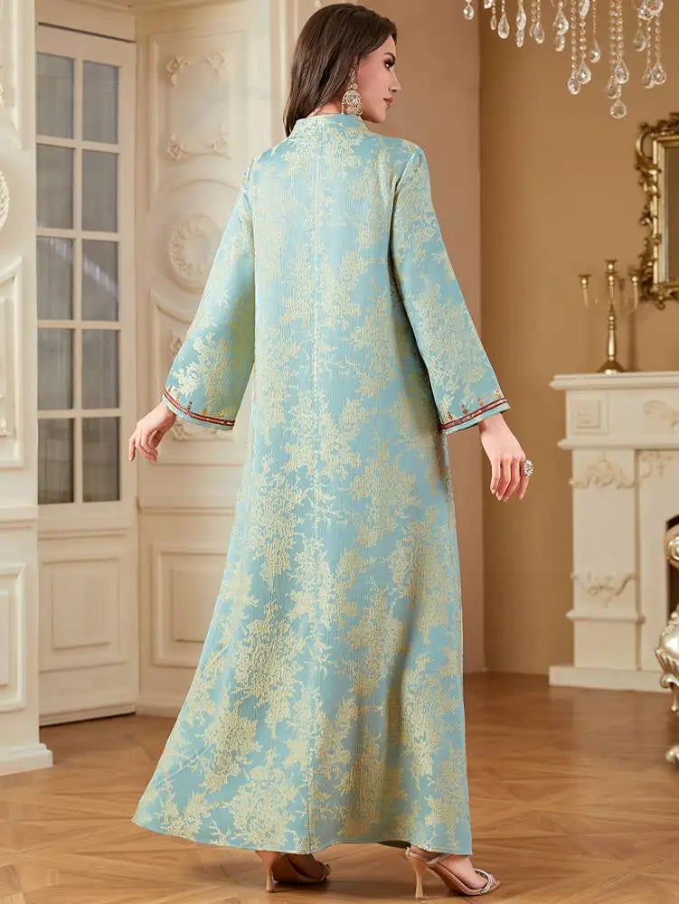 Eid Dress Mukhawar Embroidery Cafan Kaftan Dress #25K4350