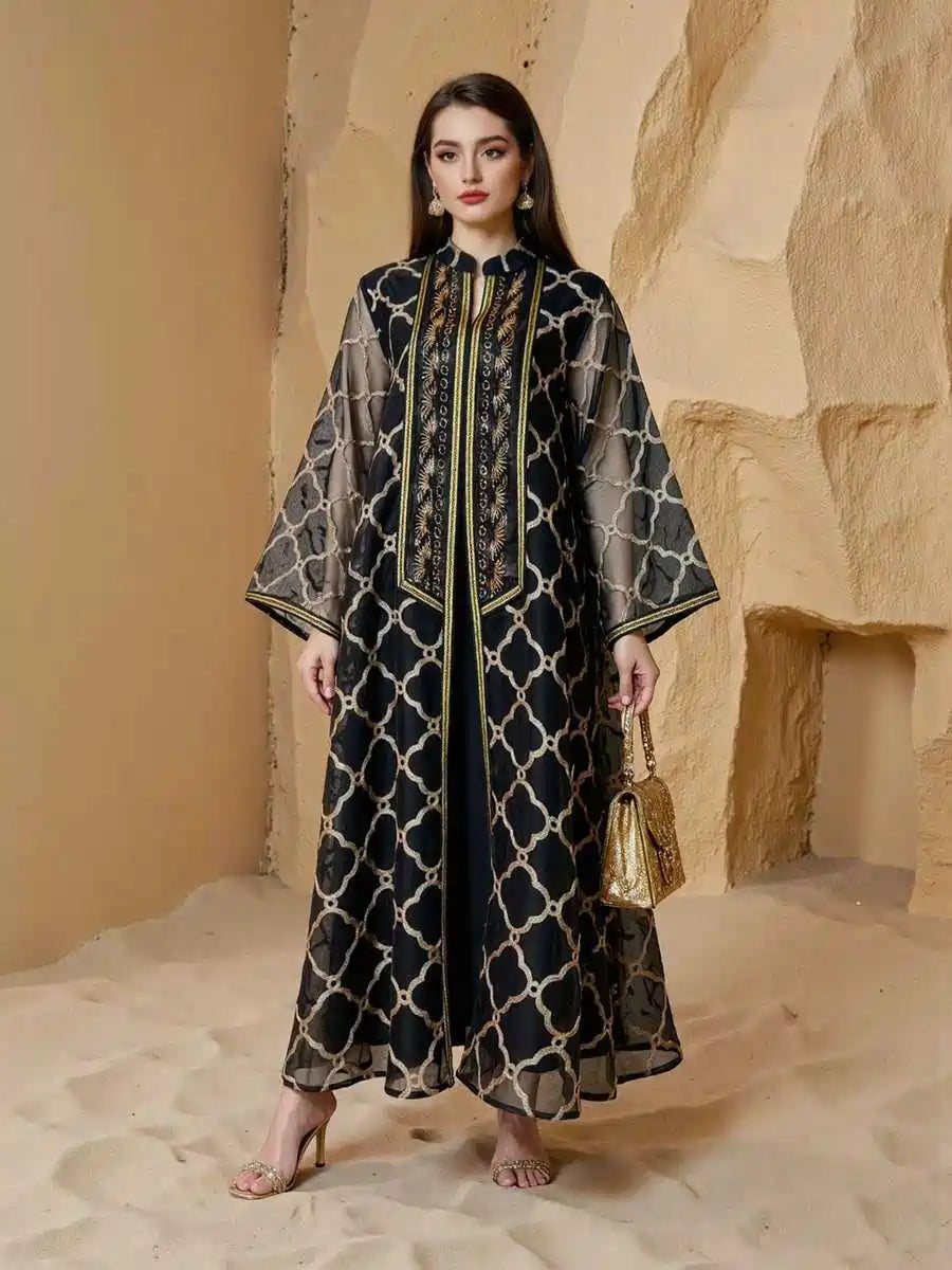 Eid Embroidery Arab Jalabiya Caftan Kaftan Dress #25S127