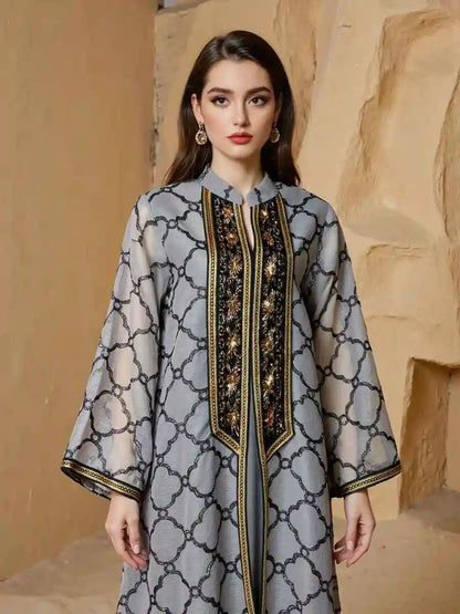 Eid Embroidery Arab Jalabiya Caftan Kaftan Dress #25S127