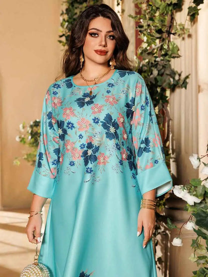 Hotfix Rhinestone Eid Caftan Kaftan Dress