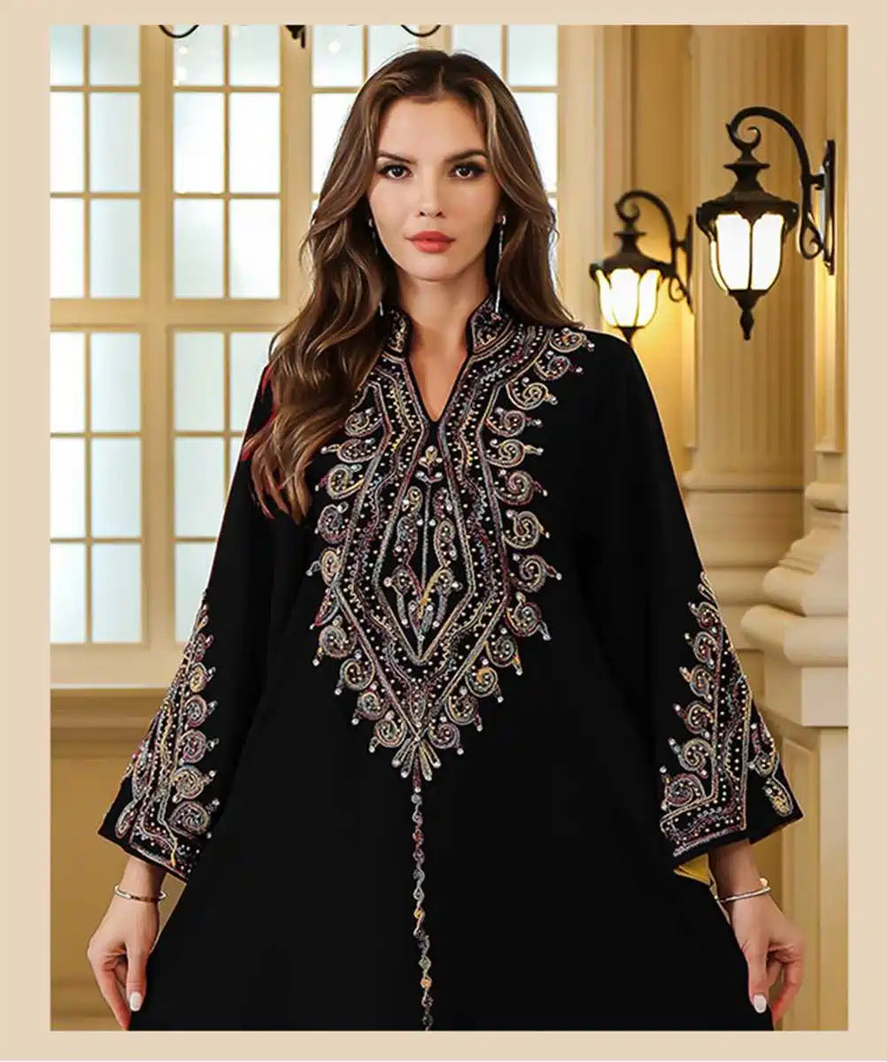 Eid Dress Rope embroidery Beads Caftan Kaftan Dress #25S080