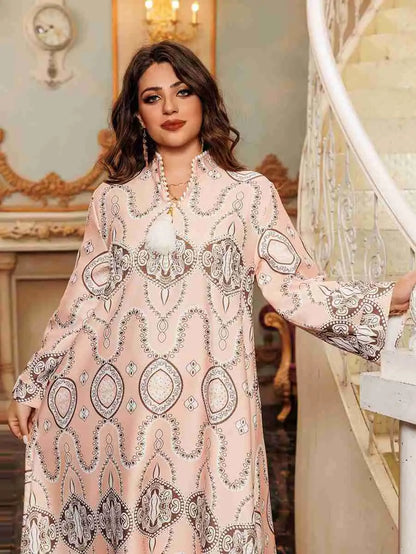 Eid Printed Arab Women Caftan Kaftan Dress