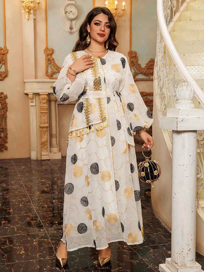 Eid Embroidery Mesh Caftan Kaftan Dress