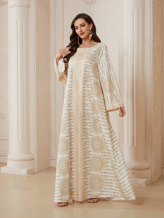 eid dresses for women Generic Muslim Long Sleeve Ethnic Style Maxi Dress Ramadan Eid Dresses Plus Size Prayer Kaftan, Medium, Grey at Amazon Women's Clothing store Dress elegantly in this Dubia kaftan dress Shop Eid Dresses for Women