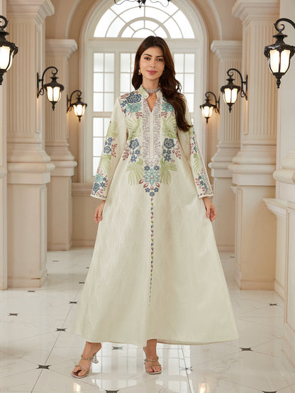 Title Jacuqard Printed Caftan Kaftan Dress For Women - Mukhawar Jalabiya Eid Dress -  #26N08