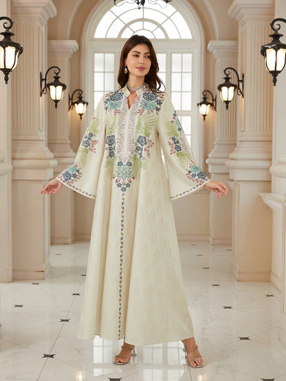 Title Jacuqard Printed Caftan Kaftan Dress For Women - Mukhawar Jalabiya Eid Dress -  #26N08