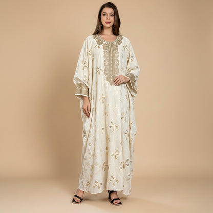 Eid Dress 2 Pieces Set Embroidery Kaftan Caftan Dress For Muslim Women - Mukhawar Jalabiya - #26N164