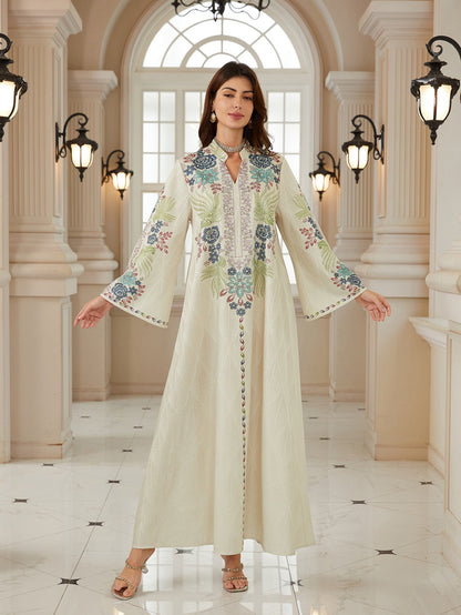 Title Jacuqard Printed Caftan Kaftan Dress For Women - Mukhawar Jalabiya Eid Dress -  #26N08