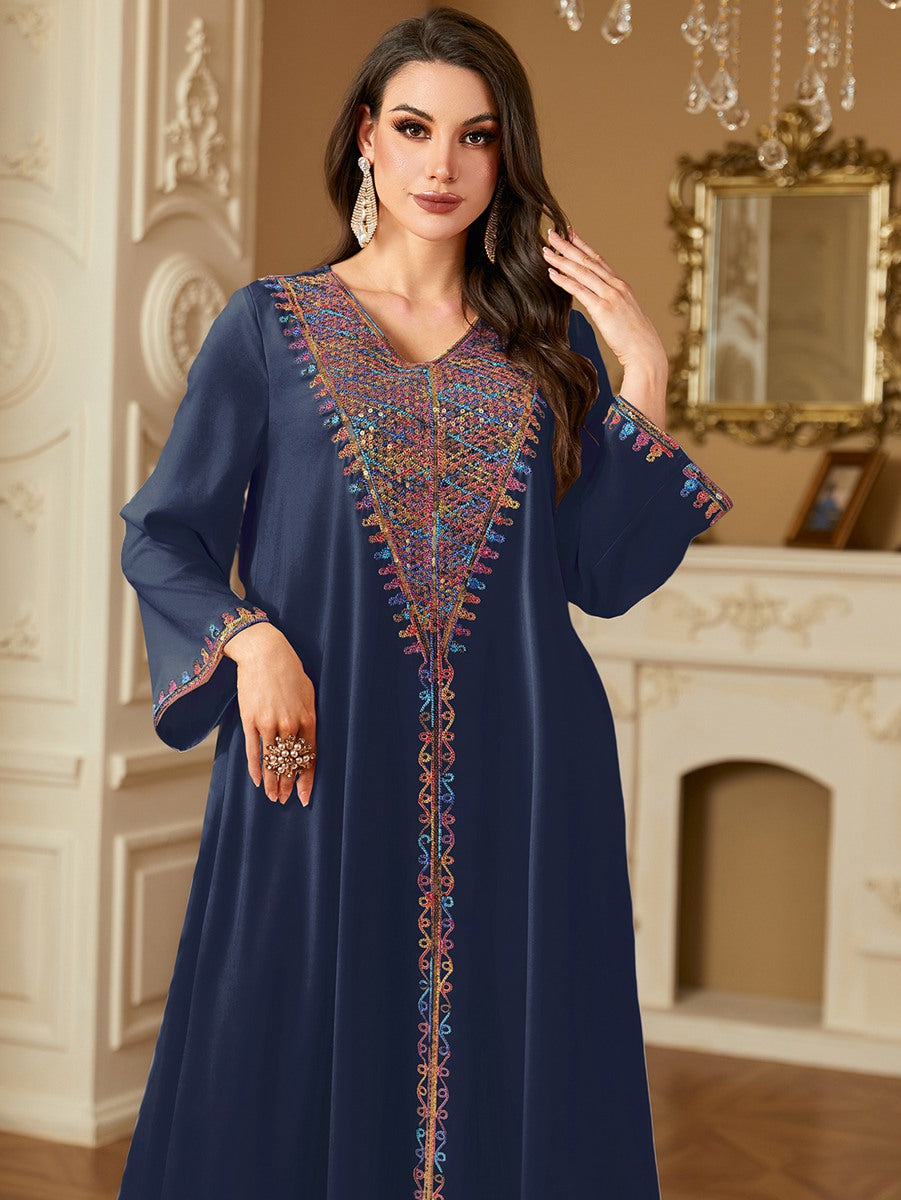 Eid Dress Sequins Embroidery Caftan Kaftan Dress #254220
