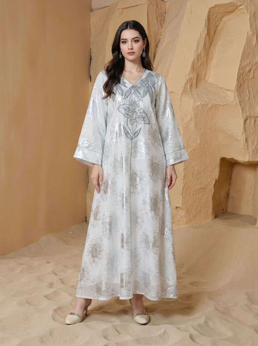 Eid Embroidery Bronzing Caftan Kaftan Dress #26S182