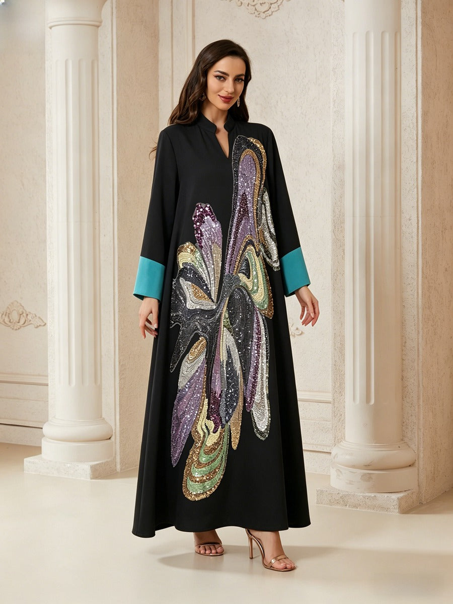 Eid Hand-stitched Beads Caftan Kaftan Dress #26N189
