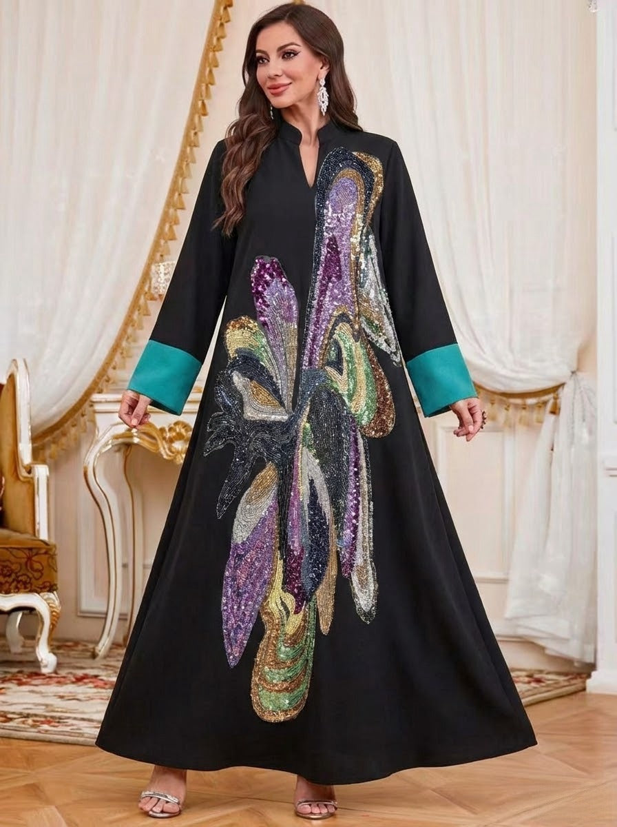 Eid Hand-stitched Beads Caftan Kaftan Dress #26N189