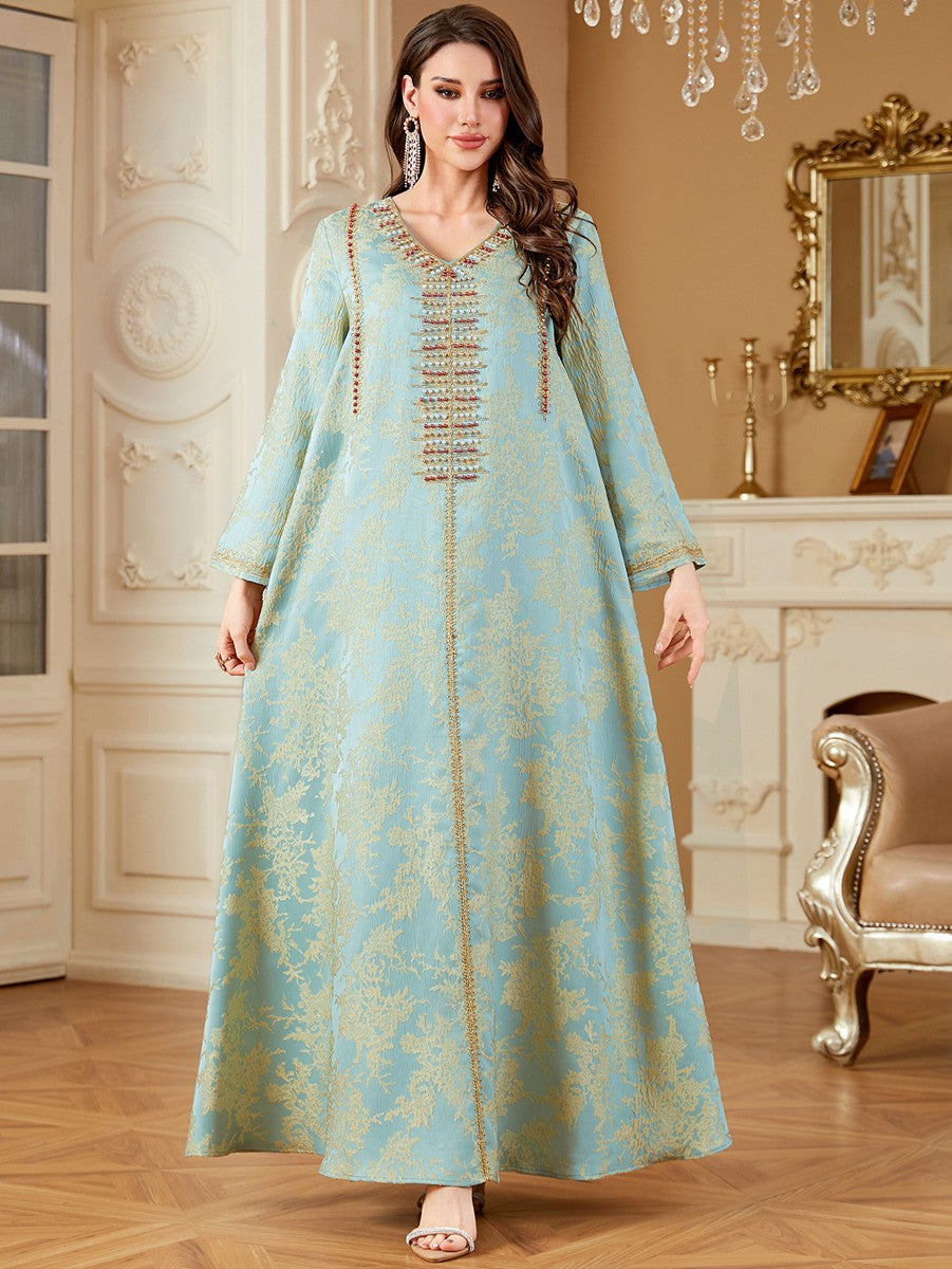 Eid Kaftan Dress Embroidery Beads Doris Women Caftan Dress #264336