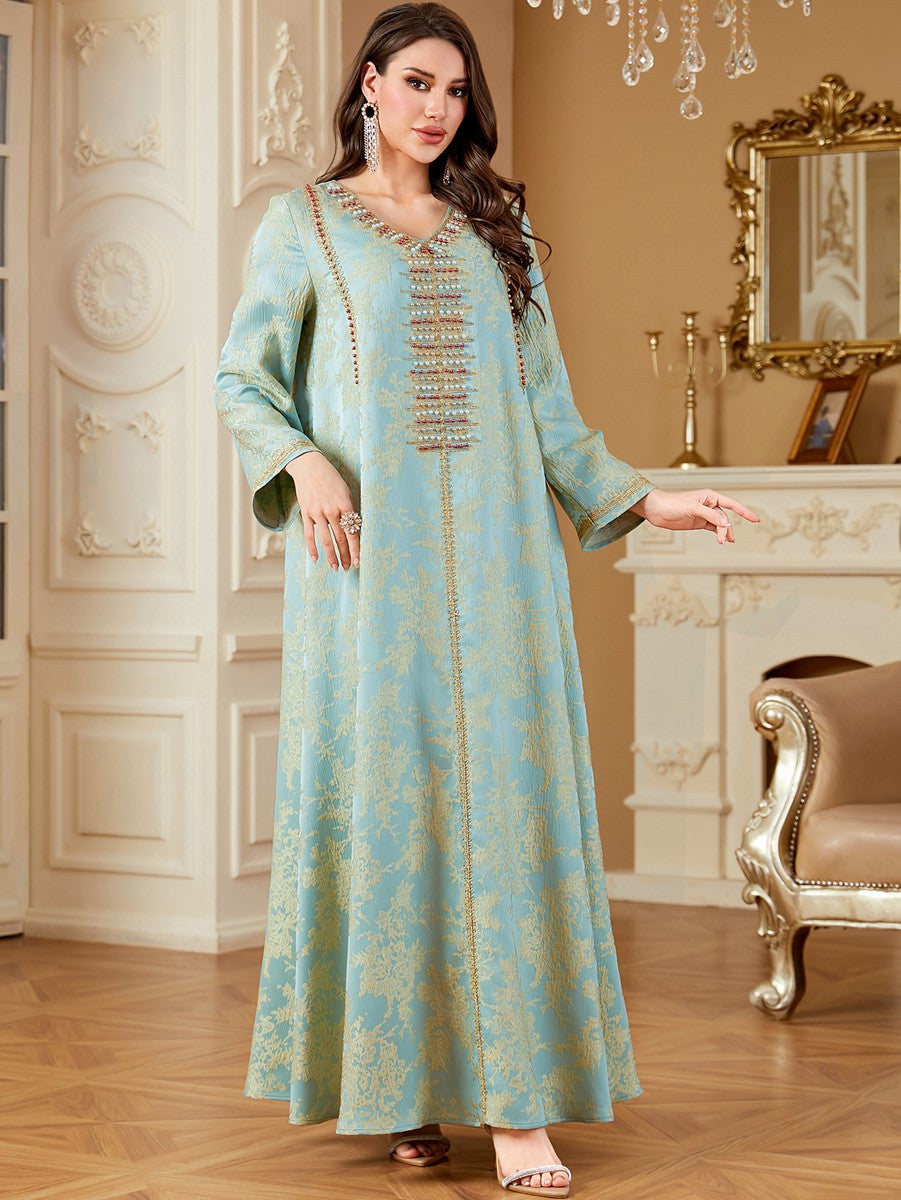 Eid Kaftan Dress Embroidery Beads Doris Women Caftan Dress #264336