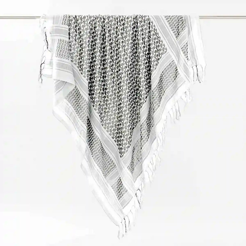 100% Cotton Palestinian Keffiyeh Scarf, Tassel Palestine Scarf Shemagh Tactical Head Neck Wrap for Men and Women