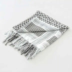 100% Cotton Palestinian Keffiyeh Scarf, Tassel Palestine Scarf Shemagh Tactical Head Neck Wrap for Men and Women
