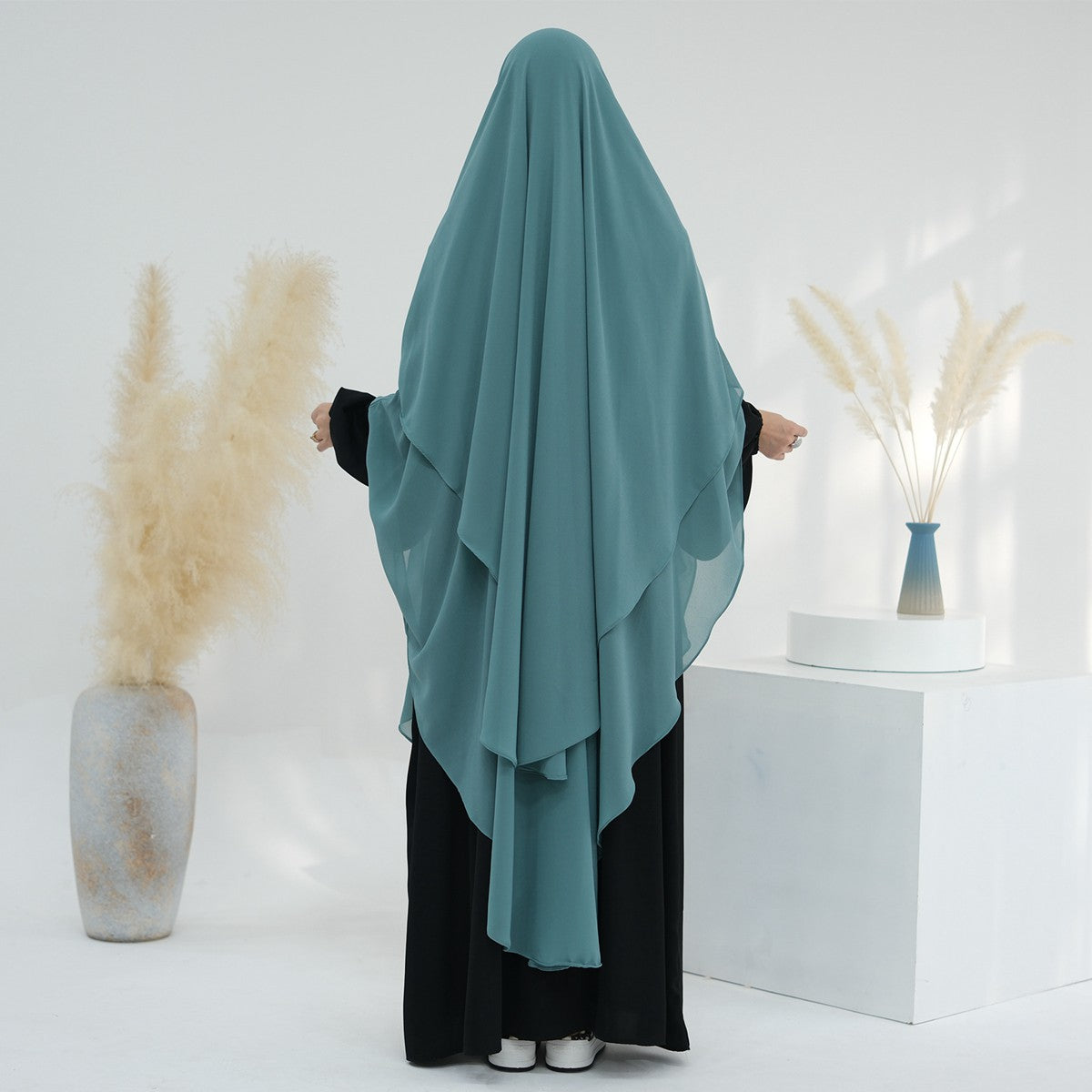 Muslim Women Extra Long Chiffon Khimar Full Length Nikah And Prayer Khimar #26H916