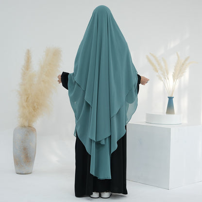 Muslim Women Extra Long Chiffon Khimar Full Length Nikah And Prayer Khimar #26H916