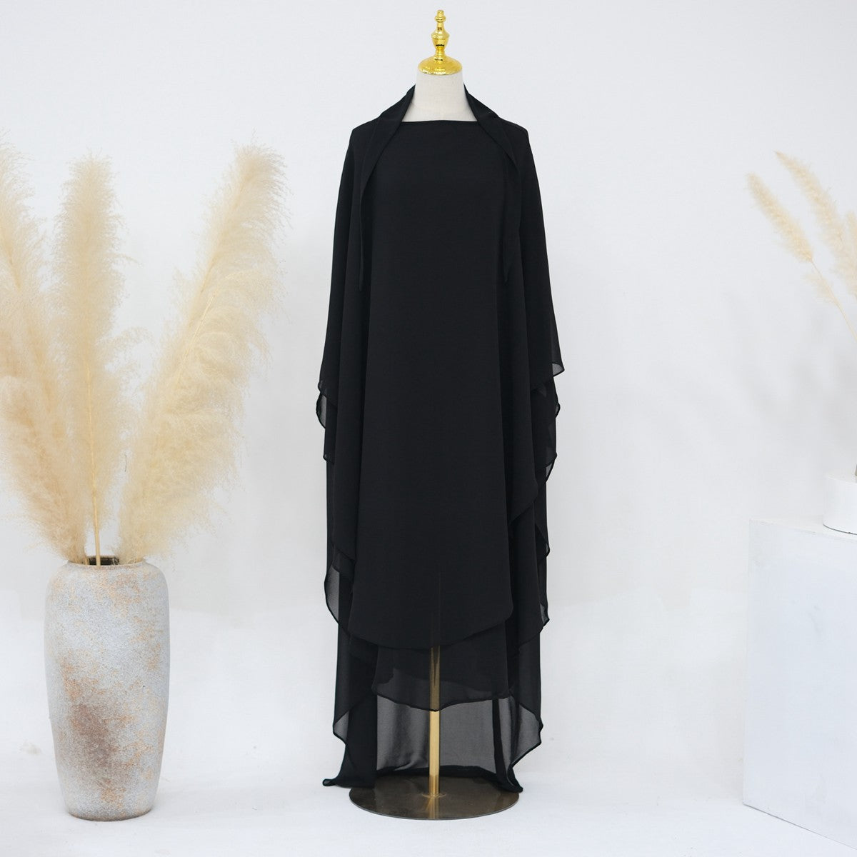 Muslim Women Extra Long Chiffon Khimar Full Length Nikah And Prayer Khimar #26H916