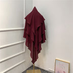 Muslim Women 3 Layer Long Khimar Nikah And Prayer Khimar #26H903