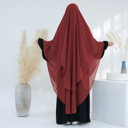 Muslim Women Extra Long Chiffon Khimar Full Length Nikah And Prayer Khimar #26H916