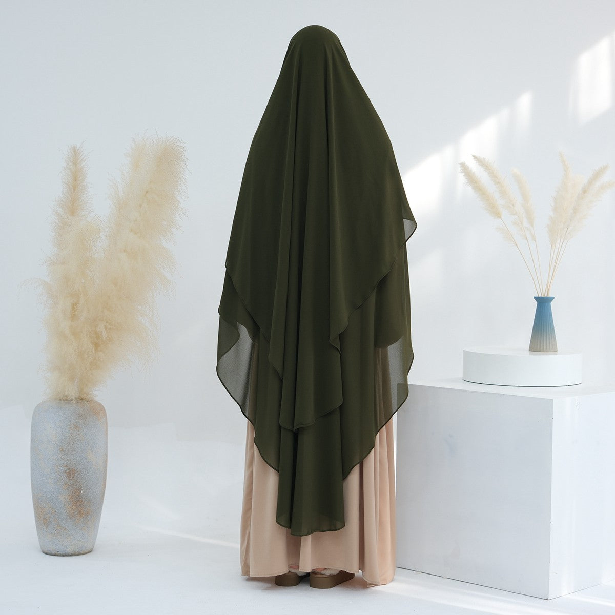 Muslim Women Extra Long Chiffon Khimar Full Length Nikah And Prayer Khimar #26H916