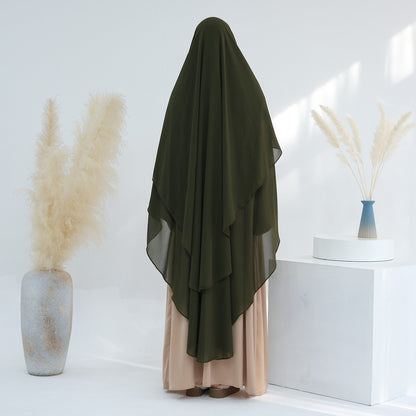 Muslim Women Extra Long Chiffon Khimar Full Length Nikah And Prayer Khimar #26H916