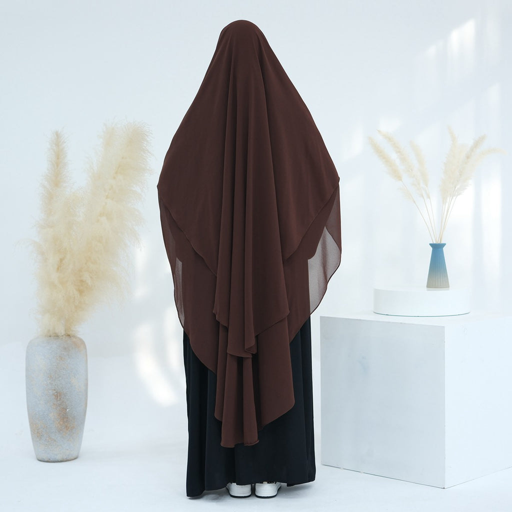 Muslim Women Extra Long Chiffon Khimar Full Length Nikah And Prayer Khimar #26H916
