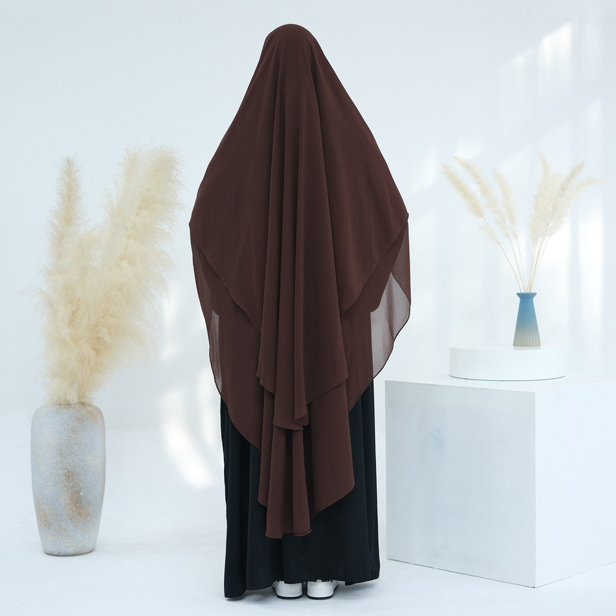 Muslim Women Extra Long Chiffon Khimar Full Length Nikah And Prayer Khimar #26H916