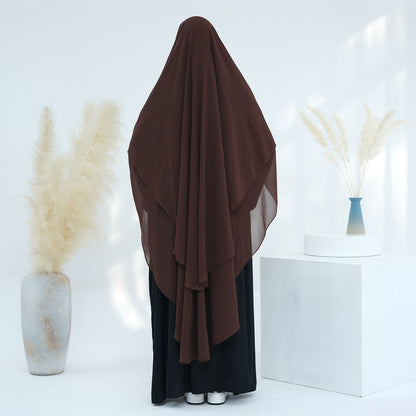 Muslim Women Extra Long Chiffon Khimar Full Length Nikah And Prayer Khimar #26H916