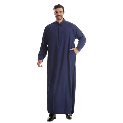 Stand Collar Emirati Kandura Men Jubba Thobe Thawb