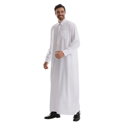 Stand Collar Emirati Kandura Men Jubba Thobe Thawb