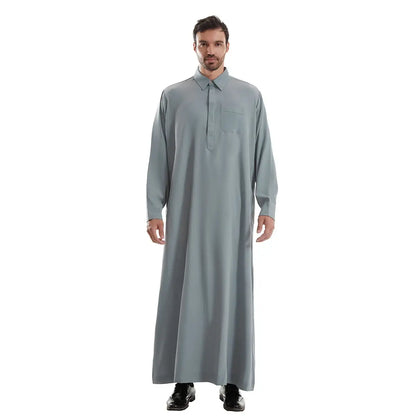 Stand Collar Emirati Kandura Men Jubba Thobe Thawb