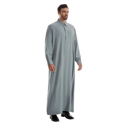 Stand Collar Emirati Kandura Men Jubba Thobe Thawb